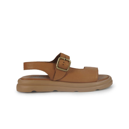 Bueno Sandali Bassi Donna in Pelle Cuoio G3901 CUOIO Bueno 