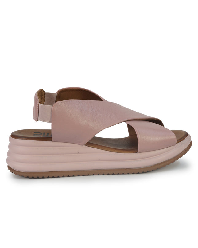 Bueno Sandali Donna con Zeppa in Pelle Rosa Y5703 ROSA ANTICO Bueno 