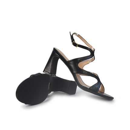 ClaudV Sandali Donna con Tacco in Pelle Nera G41-05 BLACK ClaudV 