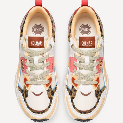 Sneakers Colmar Donna in Pelle Multicolor Bianco Animalier GARNER WILD MULTICOLORE WHITE Colmar 