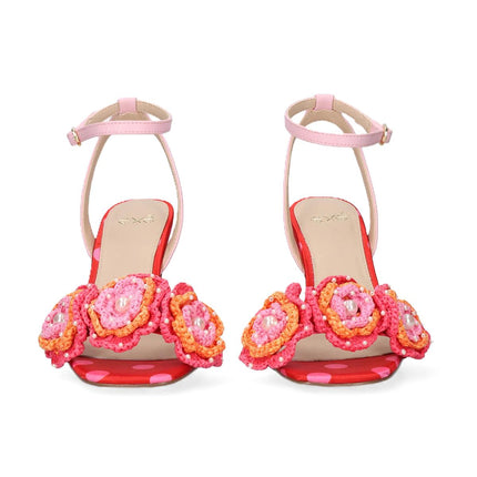 Exe Sandalo Donna Multicolore Fantasia con Tacco Stiletto Specchio ANITA 116 FLOWER MULTI Exe 