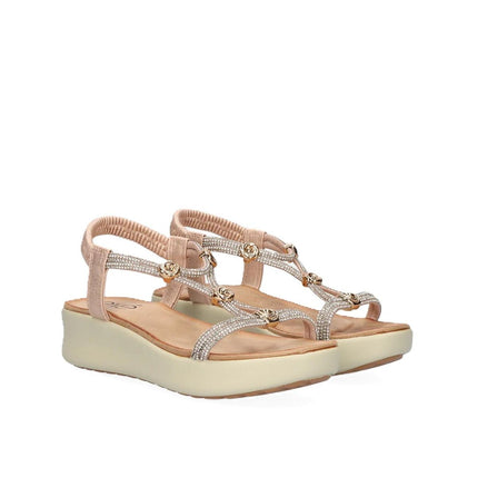 Exe Sandli Confort Donna con Zeppa Laminato Rosa Gold BZX23170-P21 LAMINATO Exe 