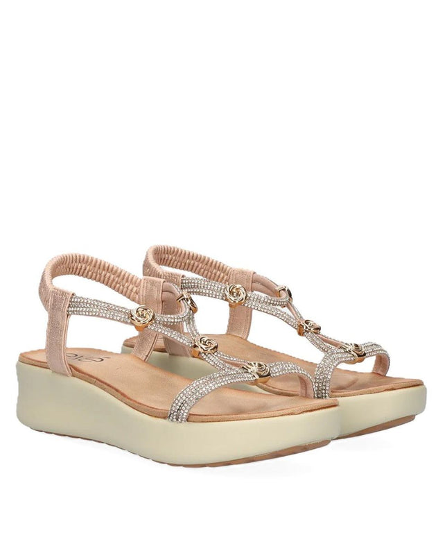 Exe Sandli Confort Donna con Zeppa Laminato Rosa Gold BZX23170-P21 LAMINATO Exe 