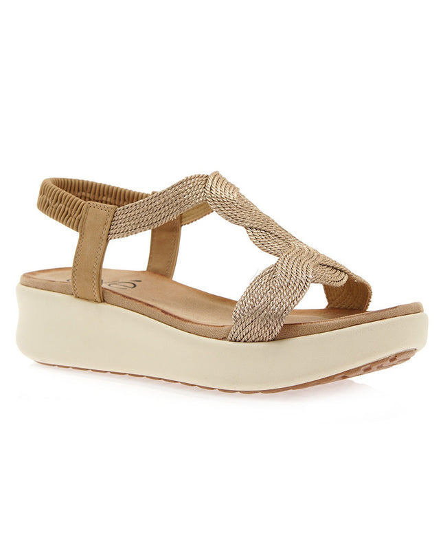 Exe Sandli Confort Donna con Zeppa Laminato Rosa Gold BZX23170-QD25 LAMINATO Exe 