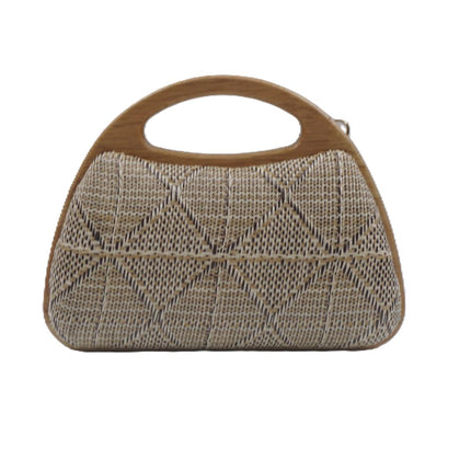 Exe Borsa Clutch Pochette Donna a Mano e Tracolla in Tessuto Beige M002 BEIGE BROWN Exe 