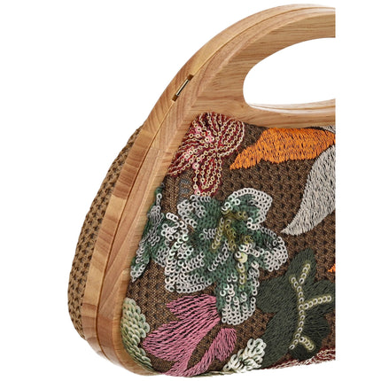 Exe Borsa Clutch Pochette Donna a Mano e Tracolla in Tessuto Flower Multicolor M002S FLORAL Exe 