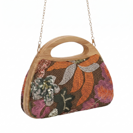 Exe Borsa Clutch Pochette Donna a Mano e Tracolla in Tessuto Flower Multicolor M002S FLORAL Exe 