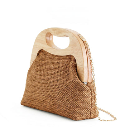 Exe Borsa Clutch Pochette Donna a Mano e Tracolla in Tessuto Cuoio M013 RAFFIA 3 Exe 