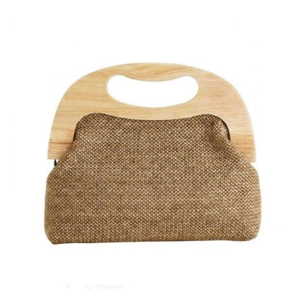 Exe Borsa Clutch Pochette Donna a Mano e Tracolla in Tessuto Cuoio M013 RAFFIA 3 Exe 