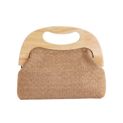 Exe Borsa Clutch Pochette Donna a Mano e Tracolla in Tessuto Beige M013 RAFFIA Exe 
