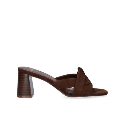 Exe Sandalo Sabot Donna con Tacco Alto in Camoscio Testa di Moro VENETO 576 BROWN Exe 