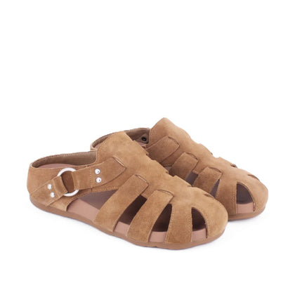 Exe Sandalo Sabot Donna in Camoscio Taupe YB25C49-01 SUEDE Exe 