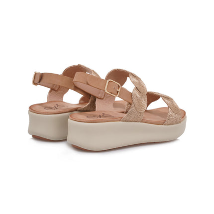 Exe Sandli Confort Donna con Zeppa Laminato Champagne ZFB1951-H21 LAMINATO Exe 