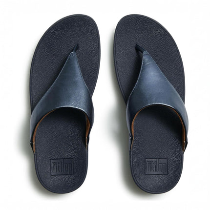 FitFlop Sandali Donna Infradito in Pelle Laminata Blu I88-D57 LULU METALLIC BLUE FitFlop 