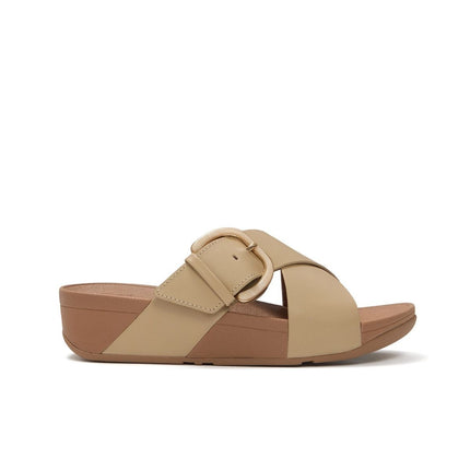 FitFlop Sandali Donna con Fibbia in Pelle Cappuccino Beige JE8-923 LULUCROSS SLIDE CAPPUCCINO FitFlop 
