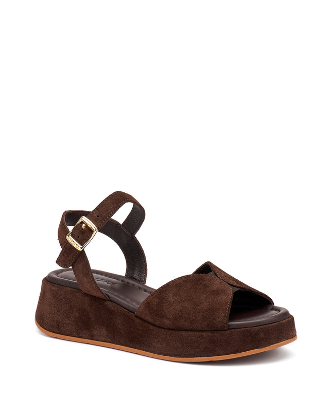 Frau Sandali con Zeppa Donna in Camoscio Marrone 04B2 VELOUR CACAO Frau 