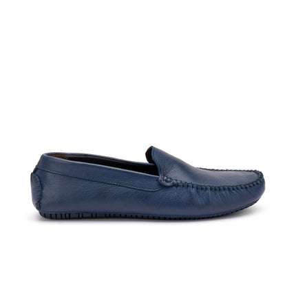 Frau Mocassino Car Shoe Barca Uomo in Pelle Blu 12M0 BLUE Frau 