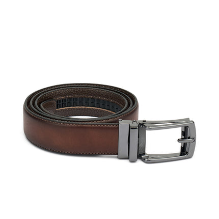 Frau Cintura Uomo con Chiusura a Scatto in Pelle Marrone 148C SHADE BROWN Frau 