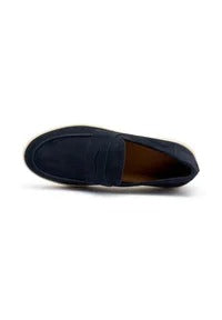 Frau Mocassino Barca Uomo in Camoscio Blu 24B4 BLU Frau 