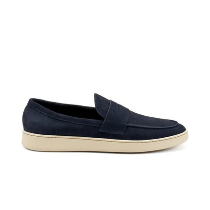 Frau Mocassino Barca Uomo in Camoscio Blu 24B4 BLU Frau 