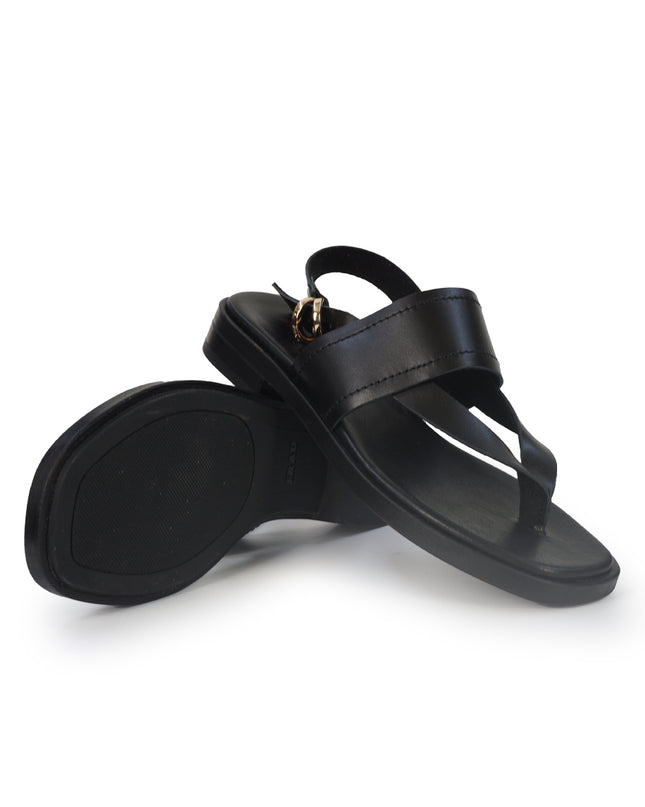 Frau Sandali Infradito Basso Donna in Pelle Nero 87M4 LONDON BLACK Frau 