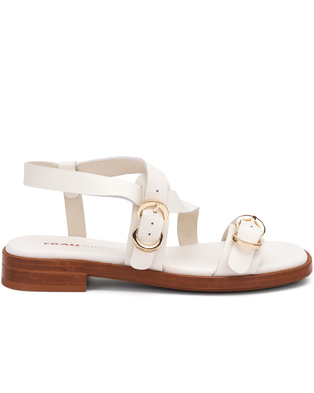 Frau Sandalo Basso Donna in Pelle Bianca 87M6 OFF WHITE Frau 