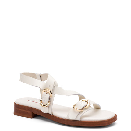 Frau Sandalo Basso Donna in Pelle Bianca 87M6 OFF WHITE Frau 