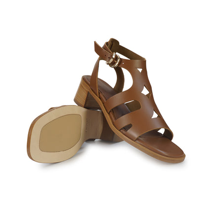 Frau Sandalo Gladiatore Donna con Tacco in Pelle Mou Cuoio 93M9 MOU LONDON Frau 