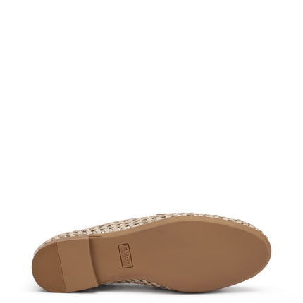 Frau Mocassini Donna con Nappine in Pelle Intrecciata Panna Oro 95K6 SHINE ORO Frau 