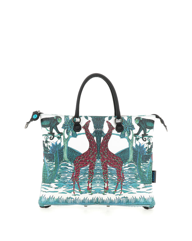 Gabs Borsa Convertibile e Trasformabile con Tracolla in Pelle Fantasia Jungle Tanzania G3 PLUS TG M JUNGLE TANZANIA Gabs 