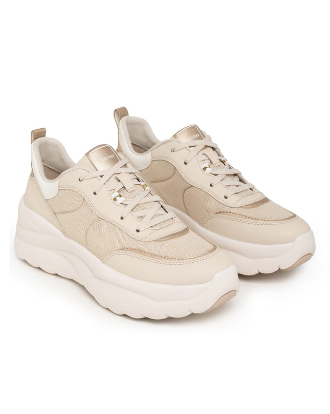 Geox Sneakers Donna Xtors con Zeppa in Tessuto Beige D651FB XTORS PAPYRUS GOLD Geox 