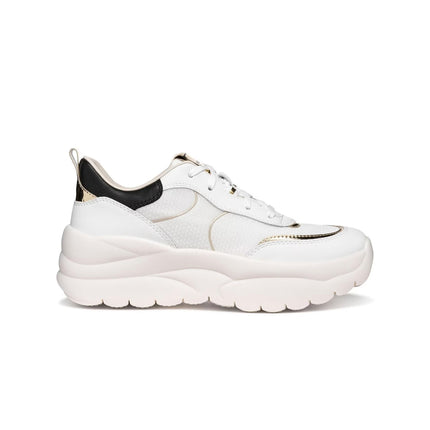 Geox Sneakers Donna Xtors con Zeppa in Tessuto Bianco D651FB XTORS WHITE GOLD Geox 