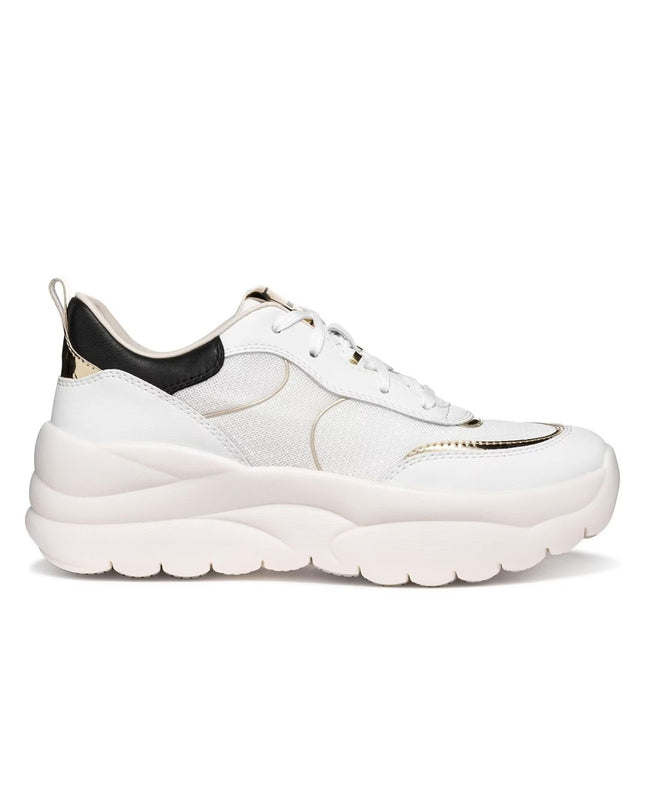 Geox Sneakers Donna Xtors con Zeppa in Tessuto Bianco D651FB XTORS WHITE GOLD Geox 