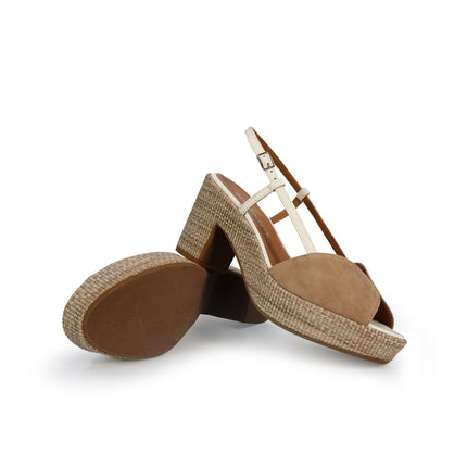 Gianmarco Sorelli Sandalo Donna con Tacco e Plateau in Pelle e Camoscio 1906 G60 SANDALO Gianmarco Sorelli 