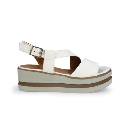 Gianmarco Sorelli Sandalo Donna Platform con Zeppa in Pelle Bianca 1998 XARA WHITE Gianmarco Sorelli 