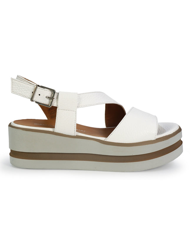 Gianmarco Sorelli Sandalo Donna Platform con Zeppa in Pelle Bianca 1998 XARA WHITE Gianmarco Sorelli 