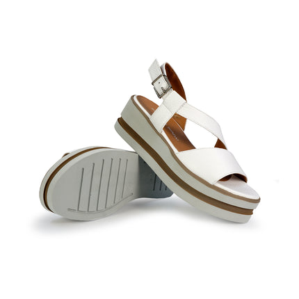 Gianmarco Sorelli Sandalo Donna Platform con Zeppa in Pelle Bianca 1998 XARA WHITE Gianmarco Sorelli 