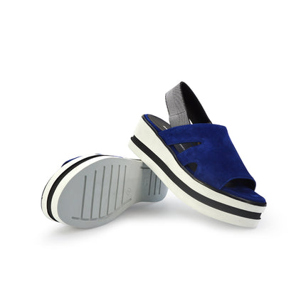 Gianmarco Sorelli Sandalo Donna Platform con Zeppa in Camoscio Blu 2101 XARA OCEANO Gianmarco Sorelli 