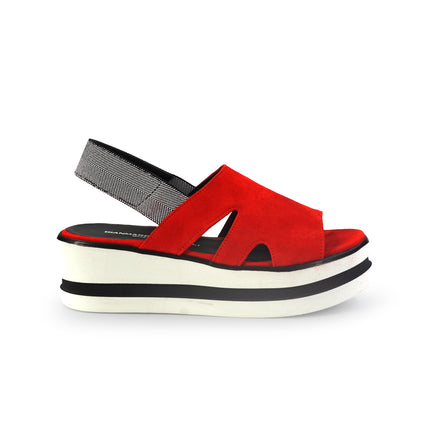 Gianmarco Sorelli Sandalo Donna Platform con Zeppa in Camoscio Rosso 2101 XARA RED Gianmarco Sorelli 