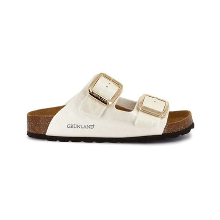 Grunland Sandali Donna Plantare Sughero Doppia Fibbia in Tessuto Bianco CB1802 ENNY GHIACCHIO Grunland 