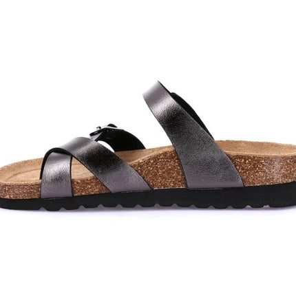 Grunland Sandalo Plantare Infradito Sughero Bio Donna Laminato Antracite CB2438 HOLA ANTRACITE Grunland 