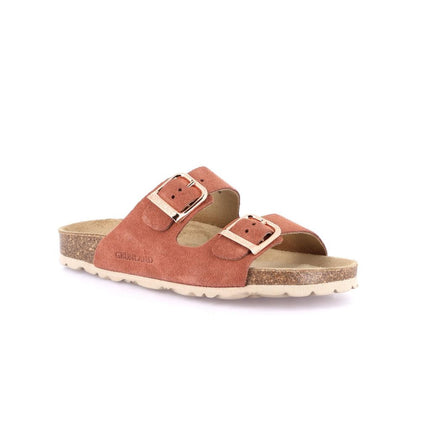 Grunland Sandali Doppia Fibbia Plantare Morbido Sughero Bio Donna in Camoscio Mattone CB2631 SARA MATTONE Grunland 