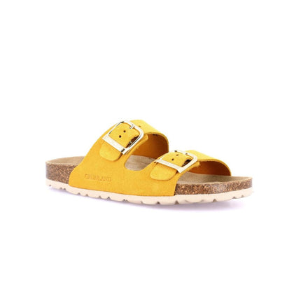 Grunland Sandali Doppia Fibbia Plantare Morbido Sughero Bio Donna in Camoscio Ocra CB2631 SARA OCRA Grunland 