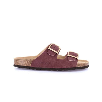 Grunland Sandali Doppia Fibbia Plantare Morbido Sughero Bio Donna in Camoscio Vinaccia CB2631 SARA VINACCIA Grunland 