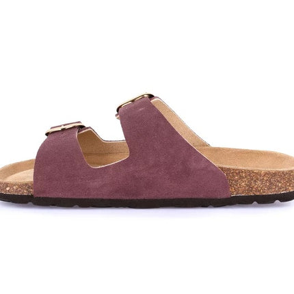 Grunland Sandali Doppia Fibbia Plantare Morbido Sughero Bio Donna in Camoscio Vinaccia CB2631 SARA VINACCIA Grunland 