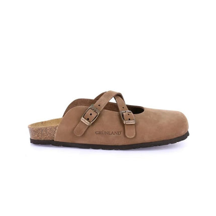 Grunland Sandali Plantare Morbido Sughero Bio Donna in Nabuk Marrone CB6684 SARA MARRONE Grunland 