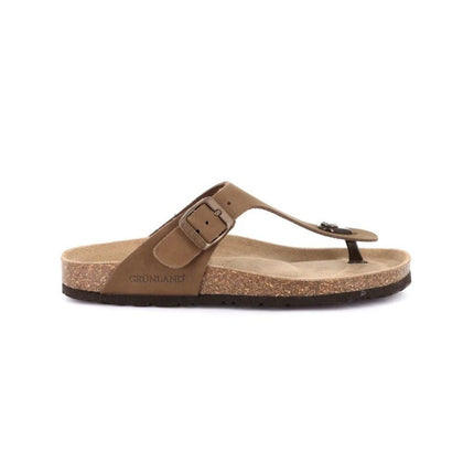 Grunland Sandali Infradito Plantare Morbido Sughero Bio Donna in Nabuk Marrone CC6001 SARA MARRONE Grunland 