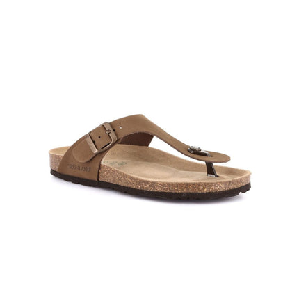 Grunland Sandali Infradito Plantare Morbido Sughero Bio Donna in Nabuk Marrone CC6001 SARA MARRONE Grunland 