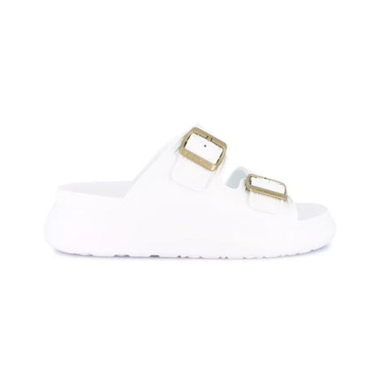 Grunland Sandali Ciabatta Platform Doppia Fibbia Donna in Gomma Bianca CI1906 DALA BIANCO Grunland 