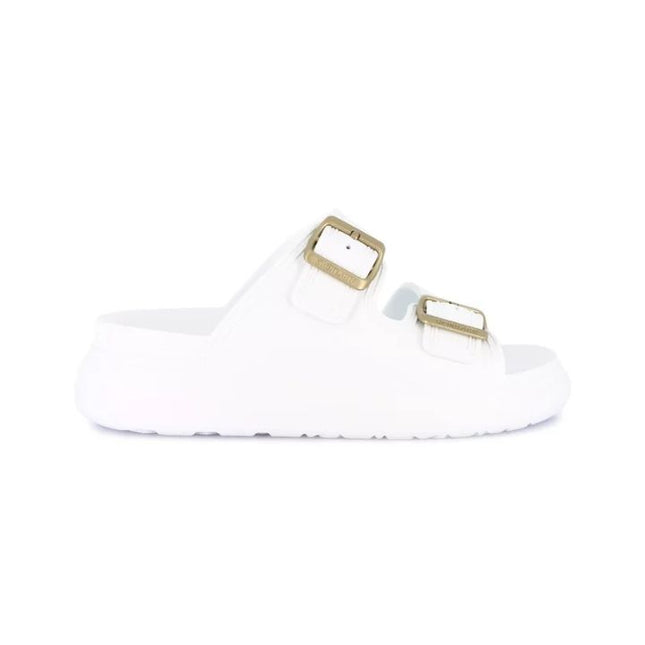 Grunland Sandali Ciabatta Platform Doppia Fibbia Donna in Gomma Bianca CI1906 DALA BIANCO Grunland 